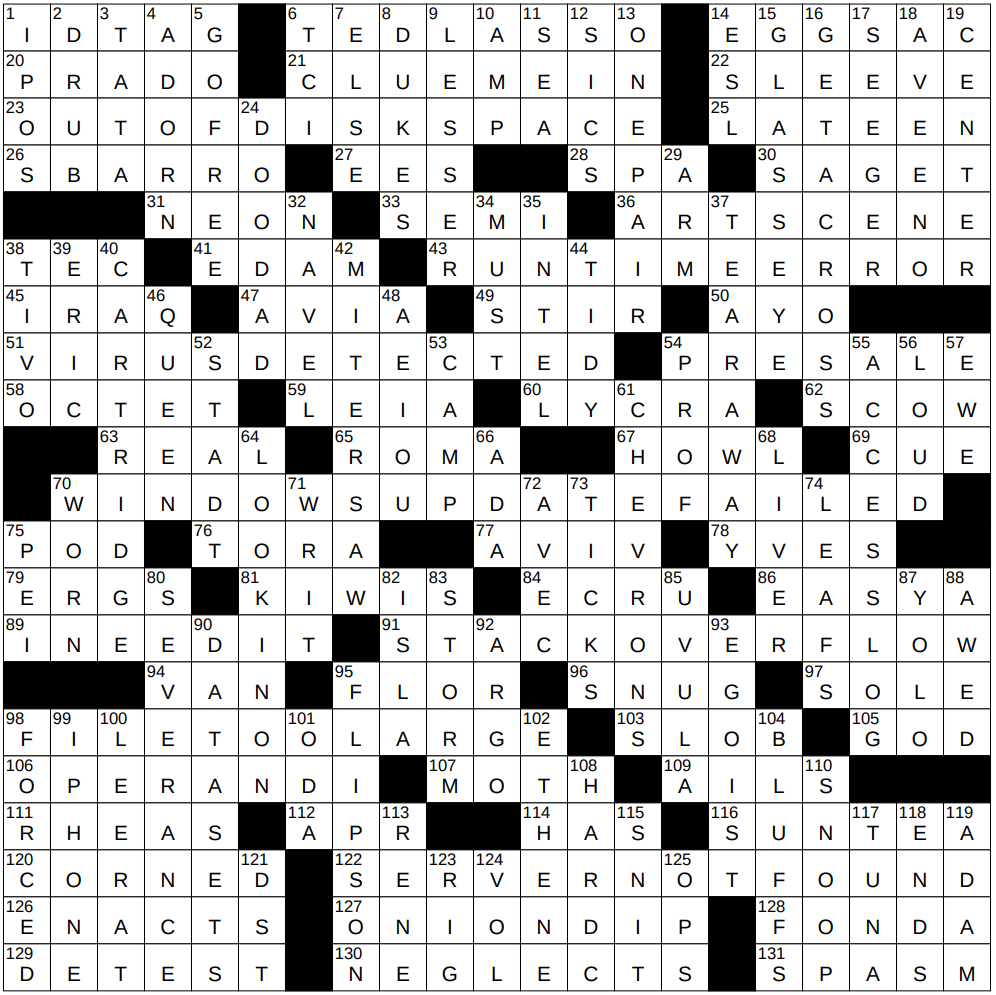 0125 26 NY Times Crossword 25 Jan 26 Sunday NYXCrossword