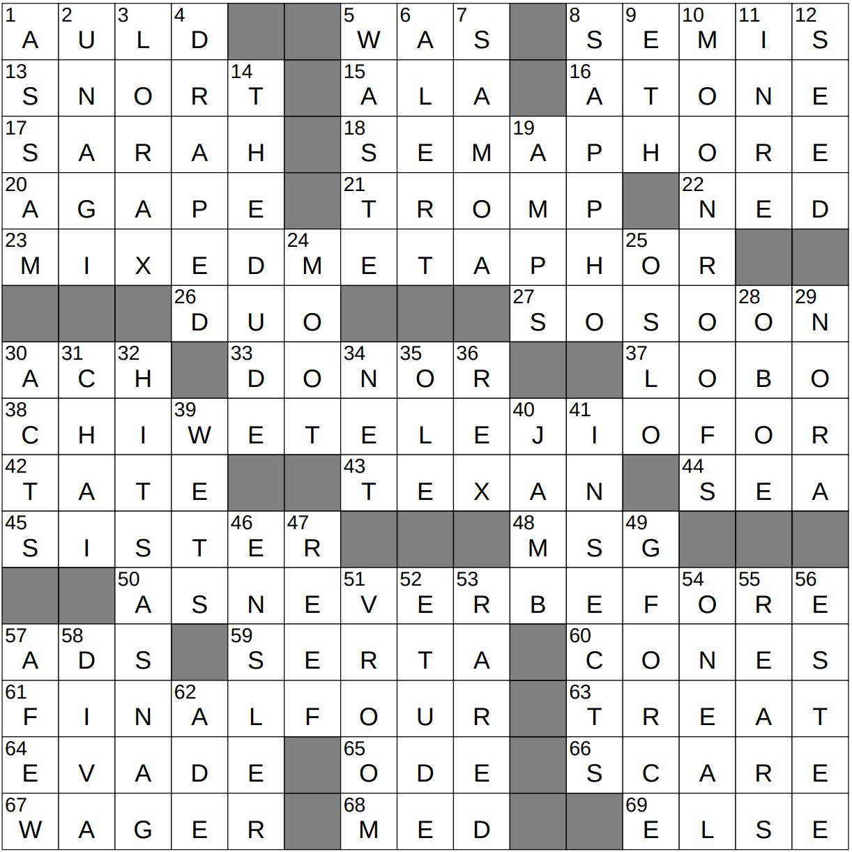 army shirt nyt crossword answers