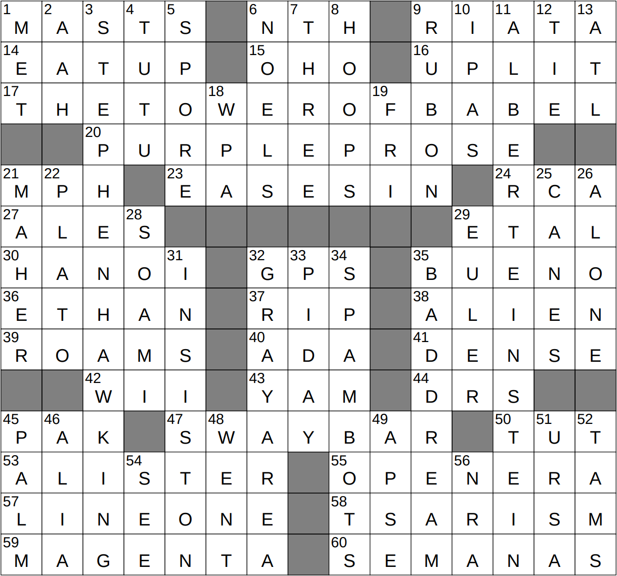 0314 24 NY Times Crossword 14 Mar 24 Thursday NYXCrossword