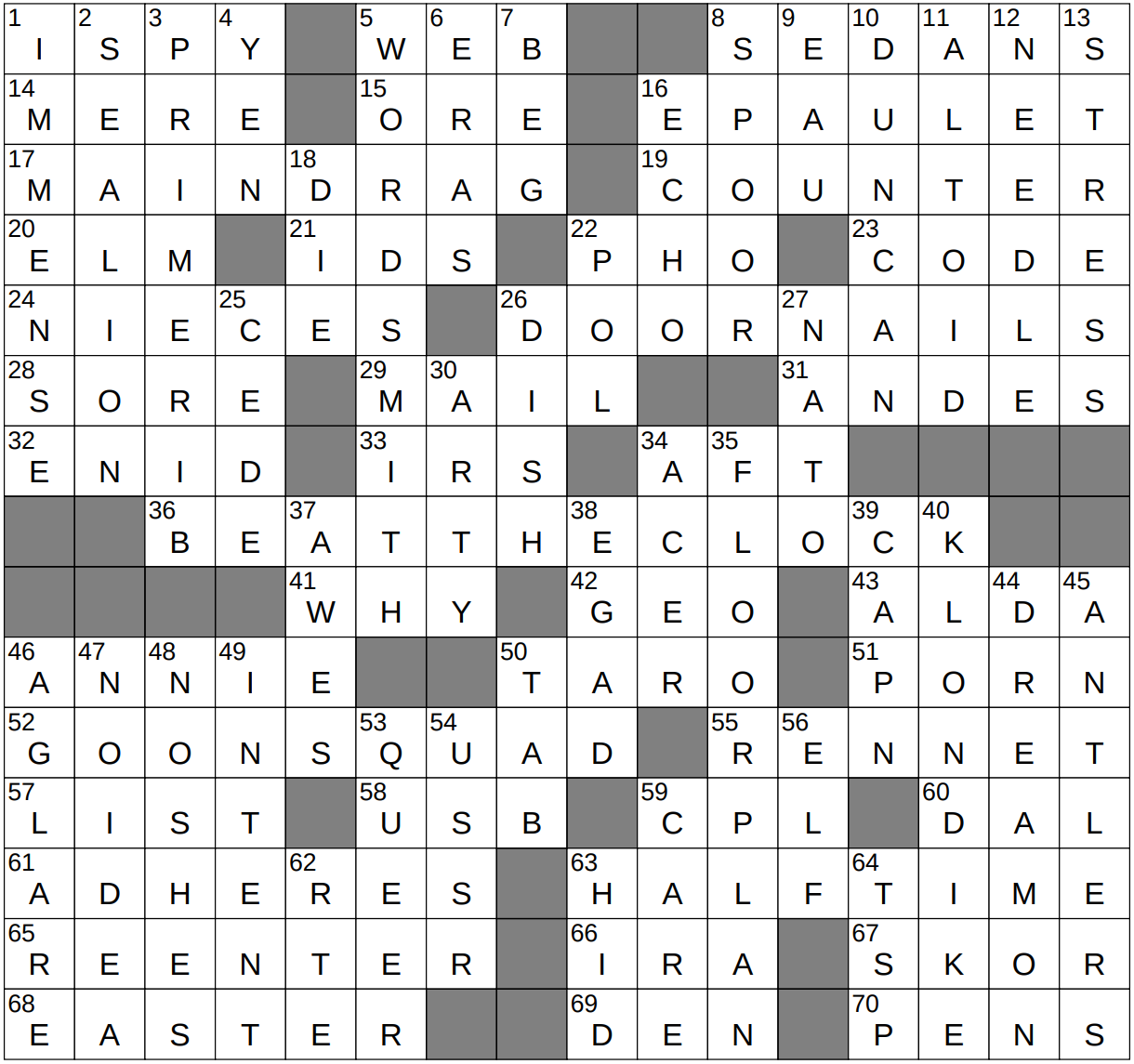0319 24 NY Times Crossword 19 Mar 24 Tuesday NYXCrossword
