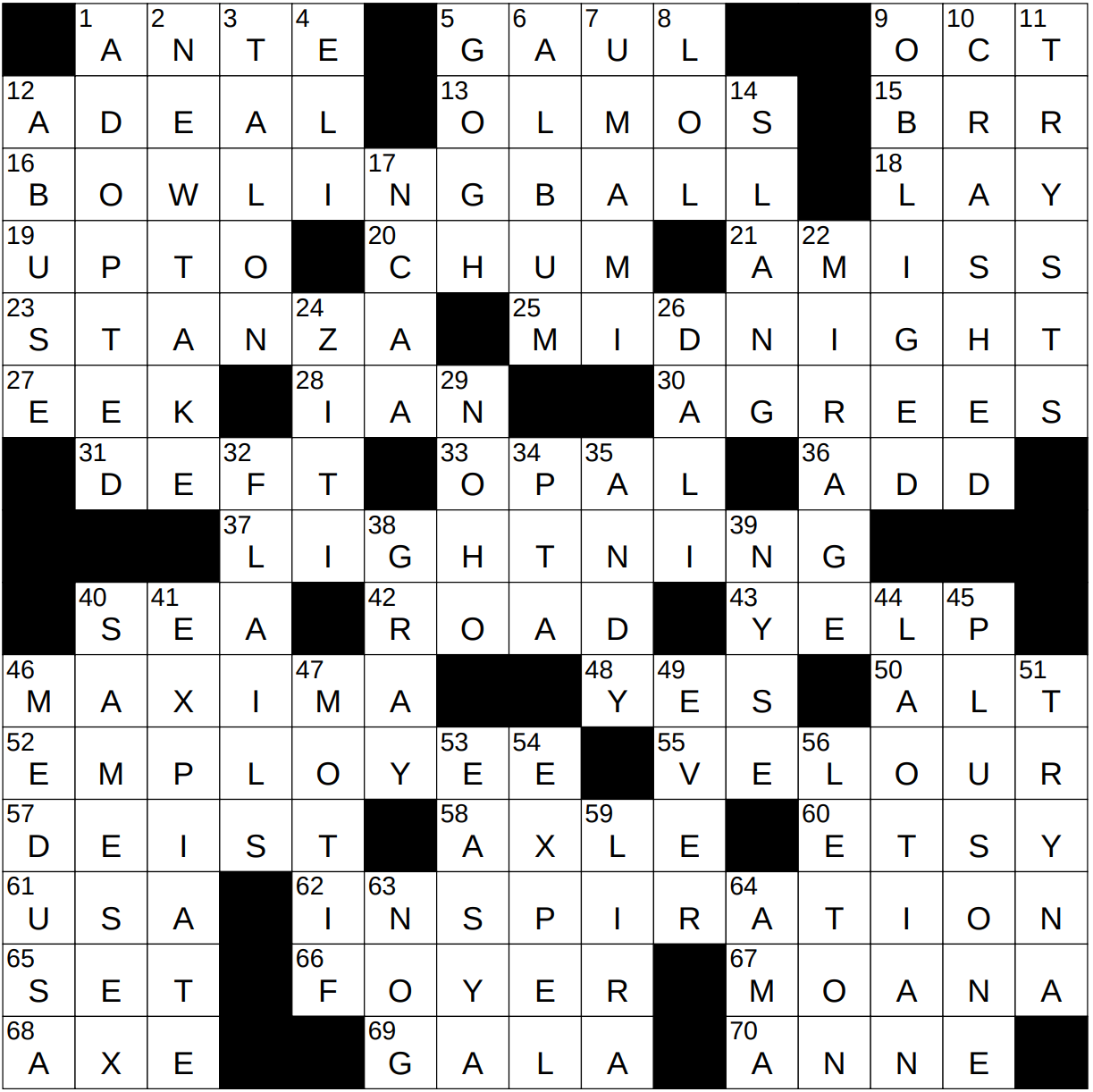 0419 22 NY Times Crossword 19 Apr 22 Tuesday NYXCrossword