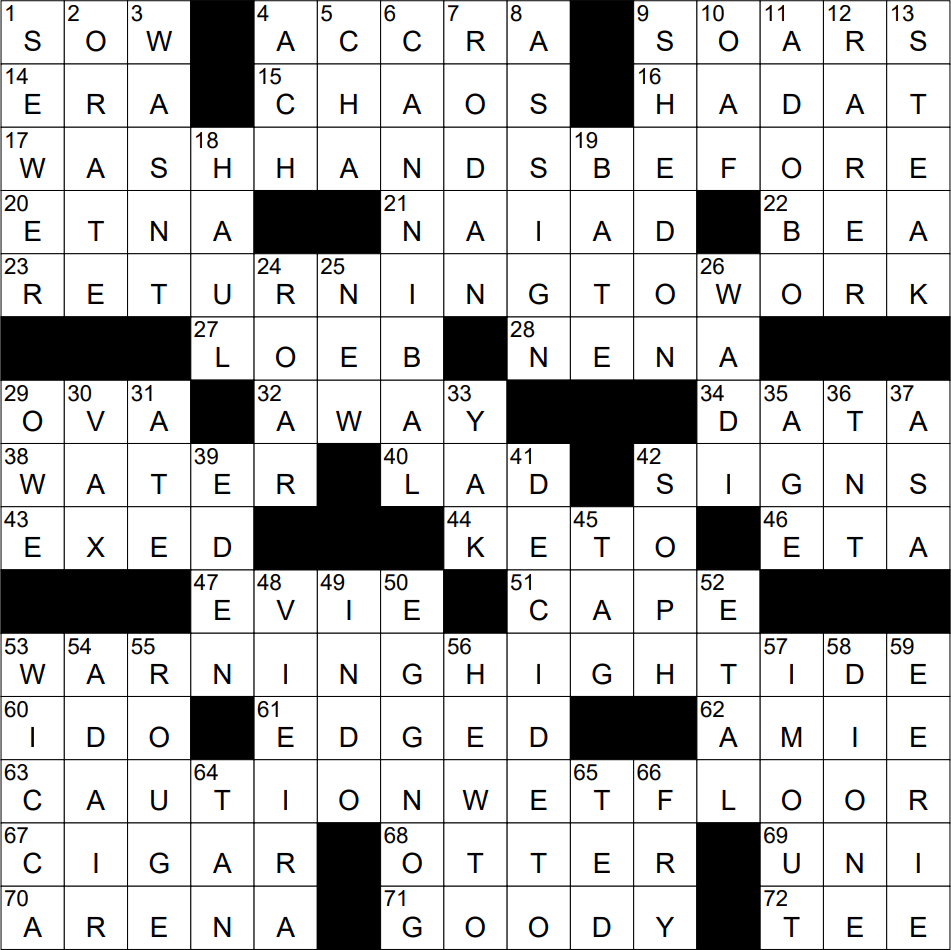 0528 24 NY Times Crossword 28 May 24 Tuesday NYXCrossword