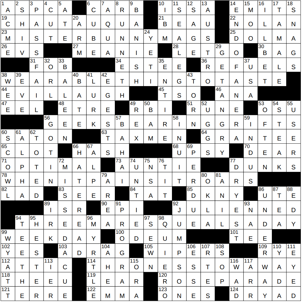 0730 23 NY Times Crossword 30 Jul 23 Sunday NYXCrossword