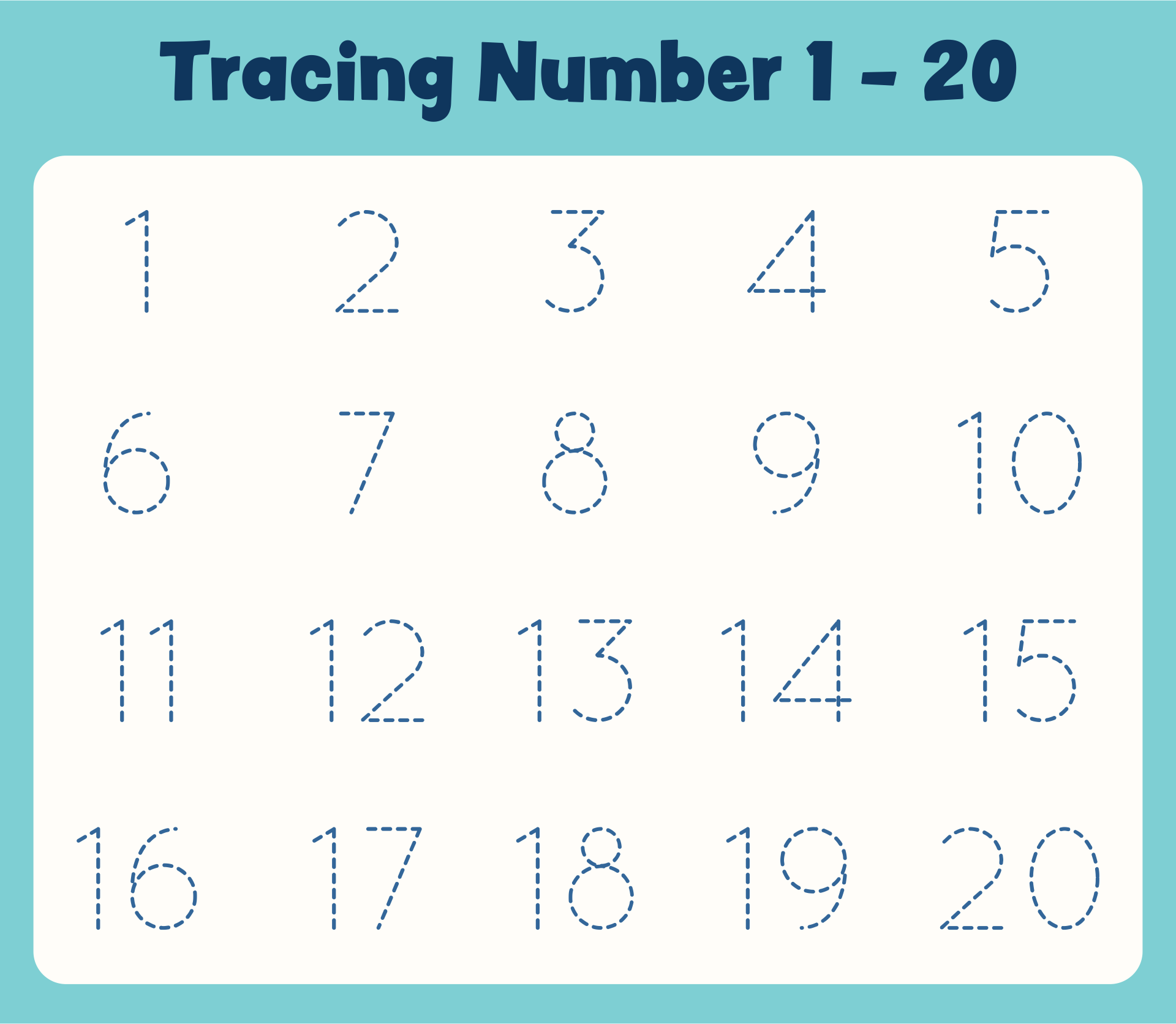 worksheet tracing numbers 1 20 worksheet tracing numbers 1 20