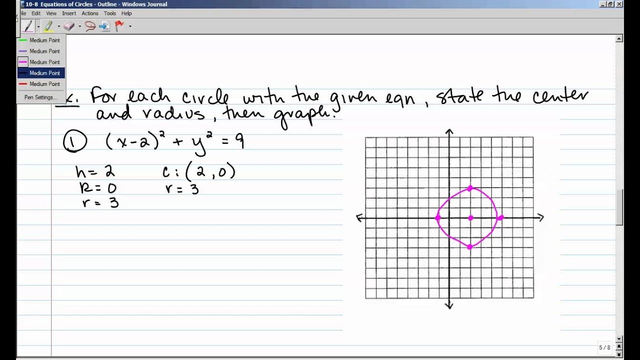 10 8 Equations Of Circles YouTube 10 8 Equations Of Circles YouTube
