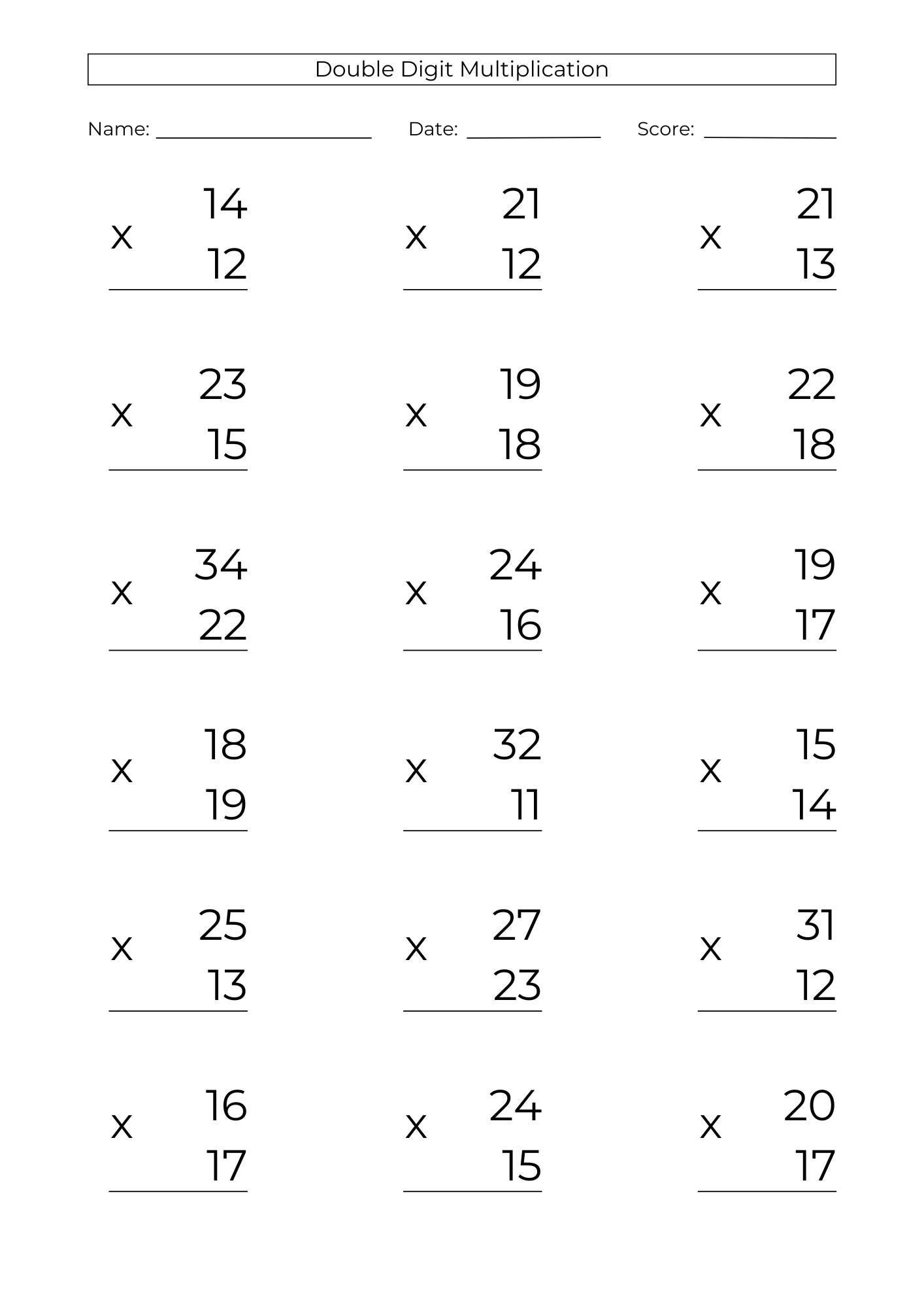 10 Printable Double Digit Multiplication Worksheets 2 digit Practice PDF Download Etsy 10 Printable Double Digit Multiplication Worksheets 2 digit Practice PDF Download Etsy