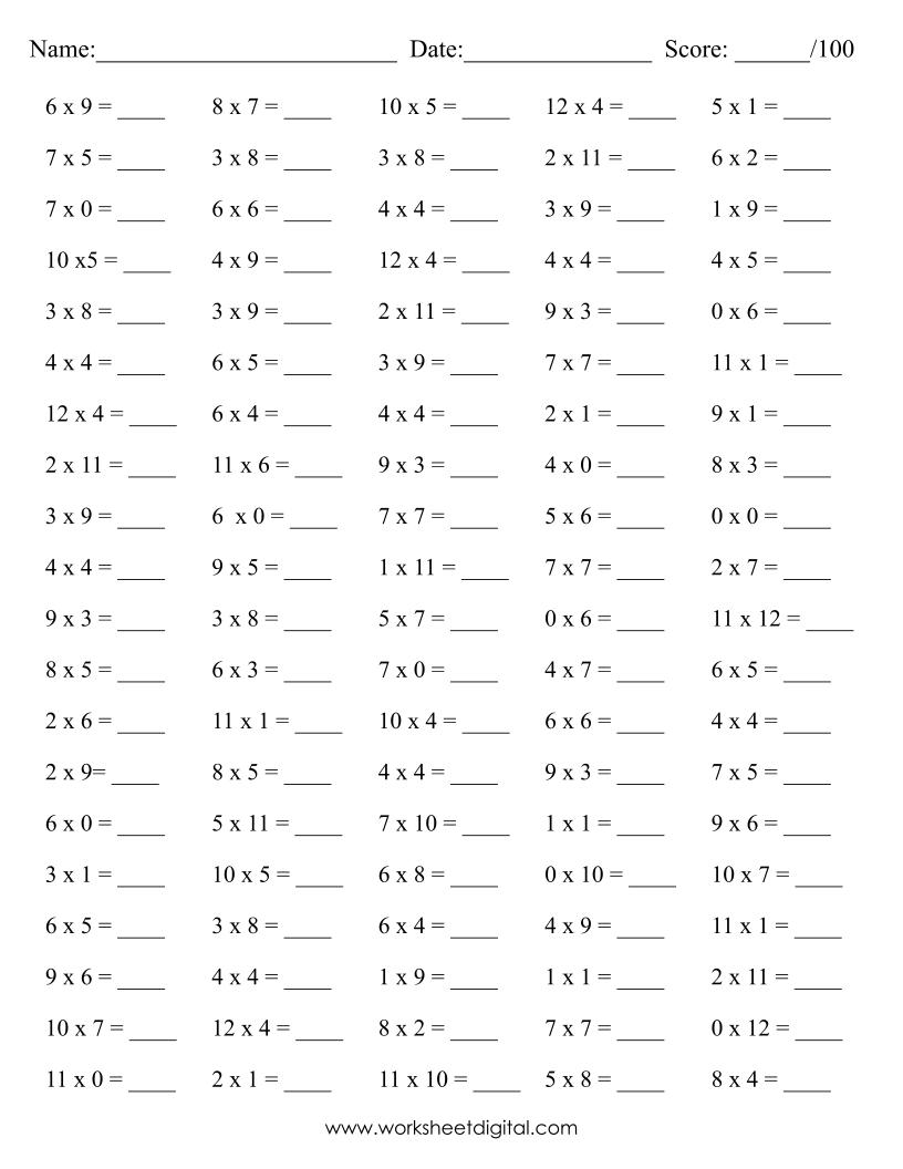 10 Printable Math Drills Multiplication Timetable 0 To 12 Practice Speed Counting PDF Made By Teachers 10 Printable Math Drills Multiplication Timetable 0 To 12 Practice Speed Counting PDF Made By Teachers