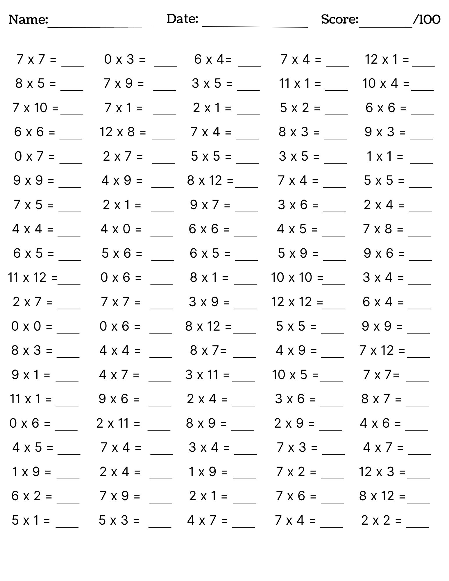 10 Printable Multiplication Worksheets Fill In The Blanks Single Digit Multiplication numbers 1 12 Maths Drills Answers Included Etsy 10 Printable Multiplication Worksheets Fill In The Blanks Single Digit Multiplication numbers 1 12 Maths Drills Answers Included Etsy
