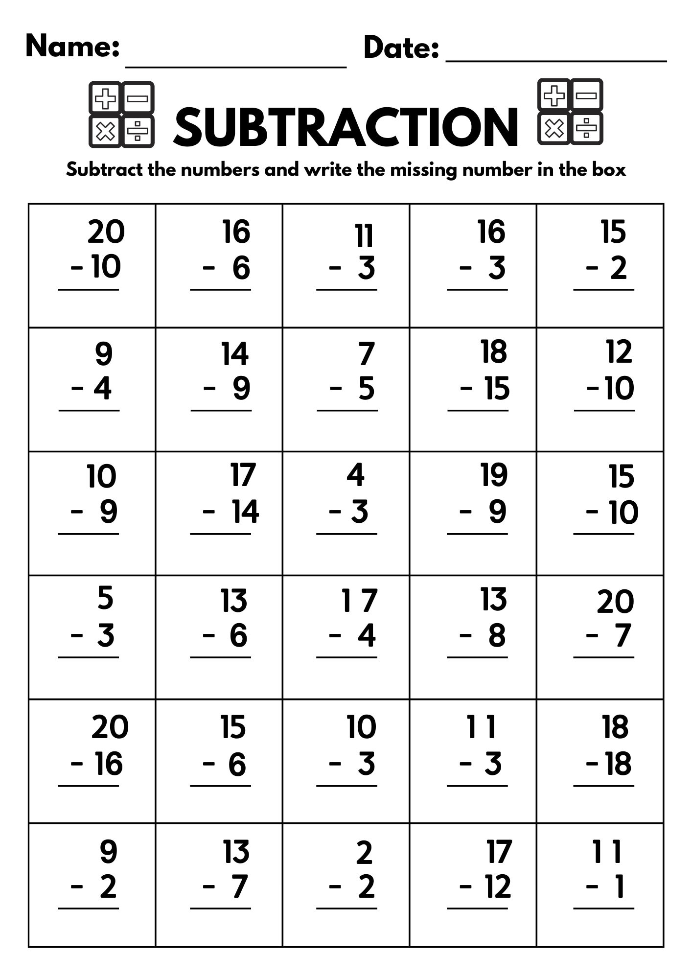 math and subtraction worksheets math and subtraction worksheets