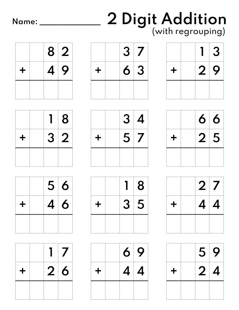 10 Printable Two Digit Addition Worksheets Double Digit Addition Worksheets 1st Grade 2nd Grade Made By Teachers 10 Printable Two Digit Addition Worksheets Double Digit Addition Worksheets 1st Grade 2nd Grade Made By Teachers