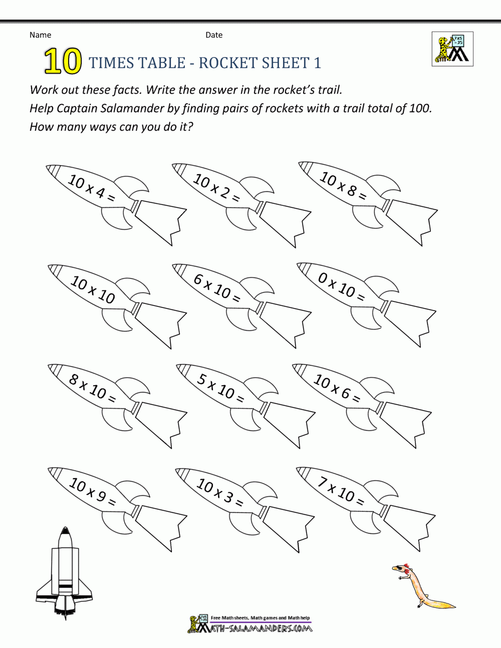 multiplication worksheets by 10