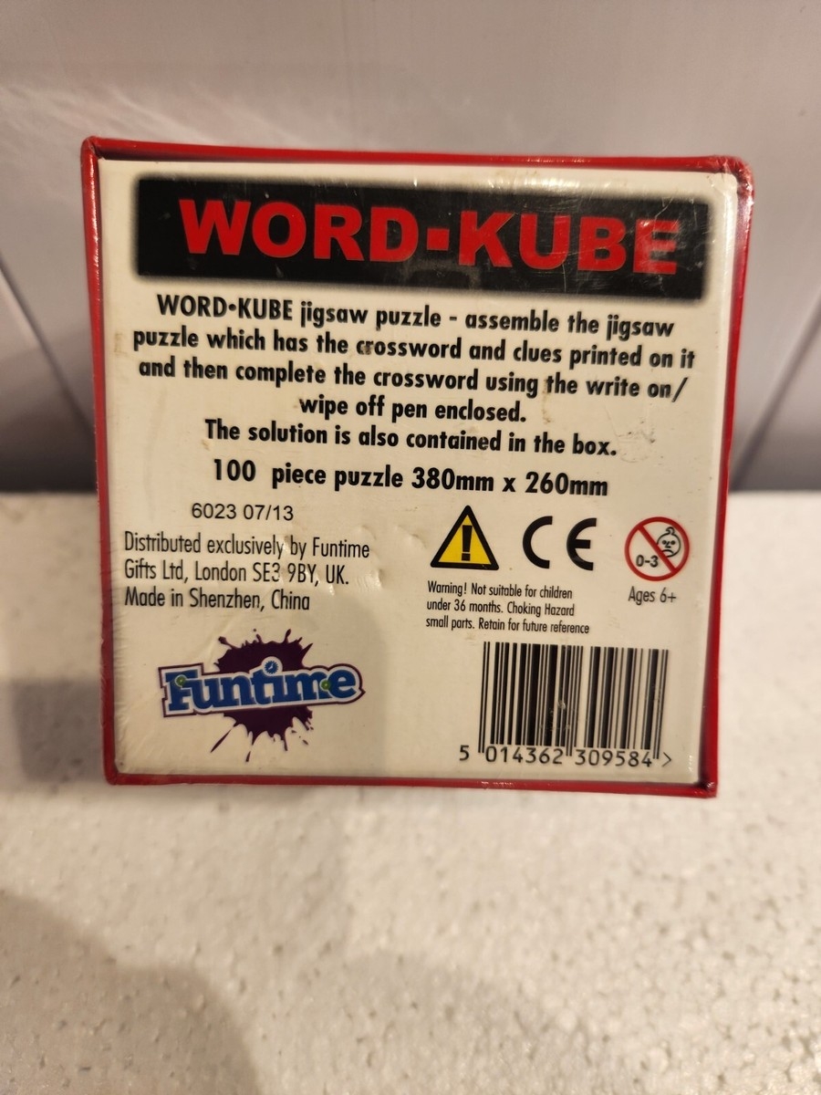 100 Piece Word Kube Jigsaw Puzzle Reuseable Crossword By Funtime Gifts Unused EBay