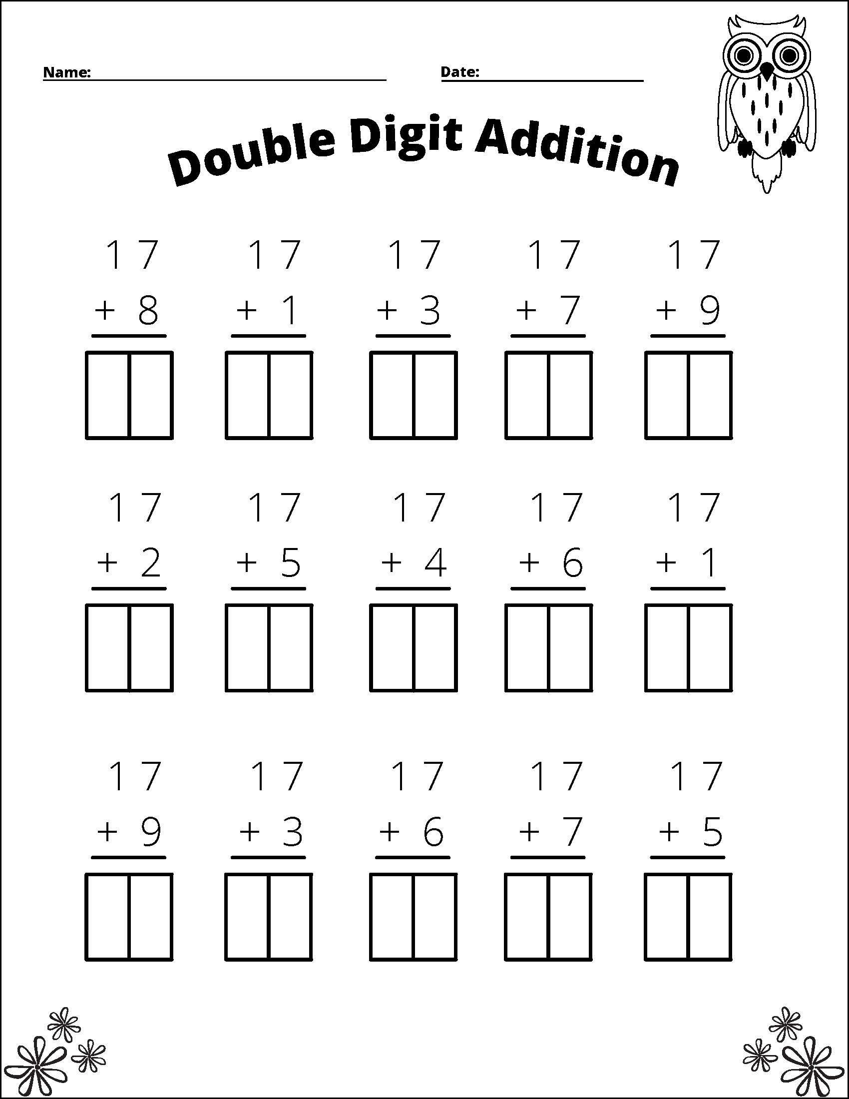 11 Printable Double Digit Addition Worksheets Numbers 10 20 Grades 1st And 2nd Etsy Sweden 11 Printable Double Digit Addition Worksheets Numbers 10 20 Grades 1st And 2nd Etsy Sweden