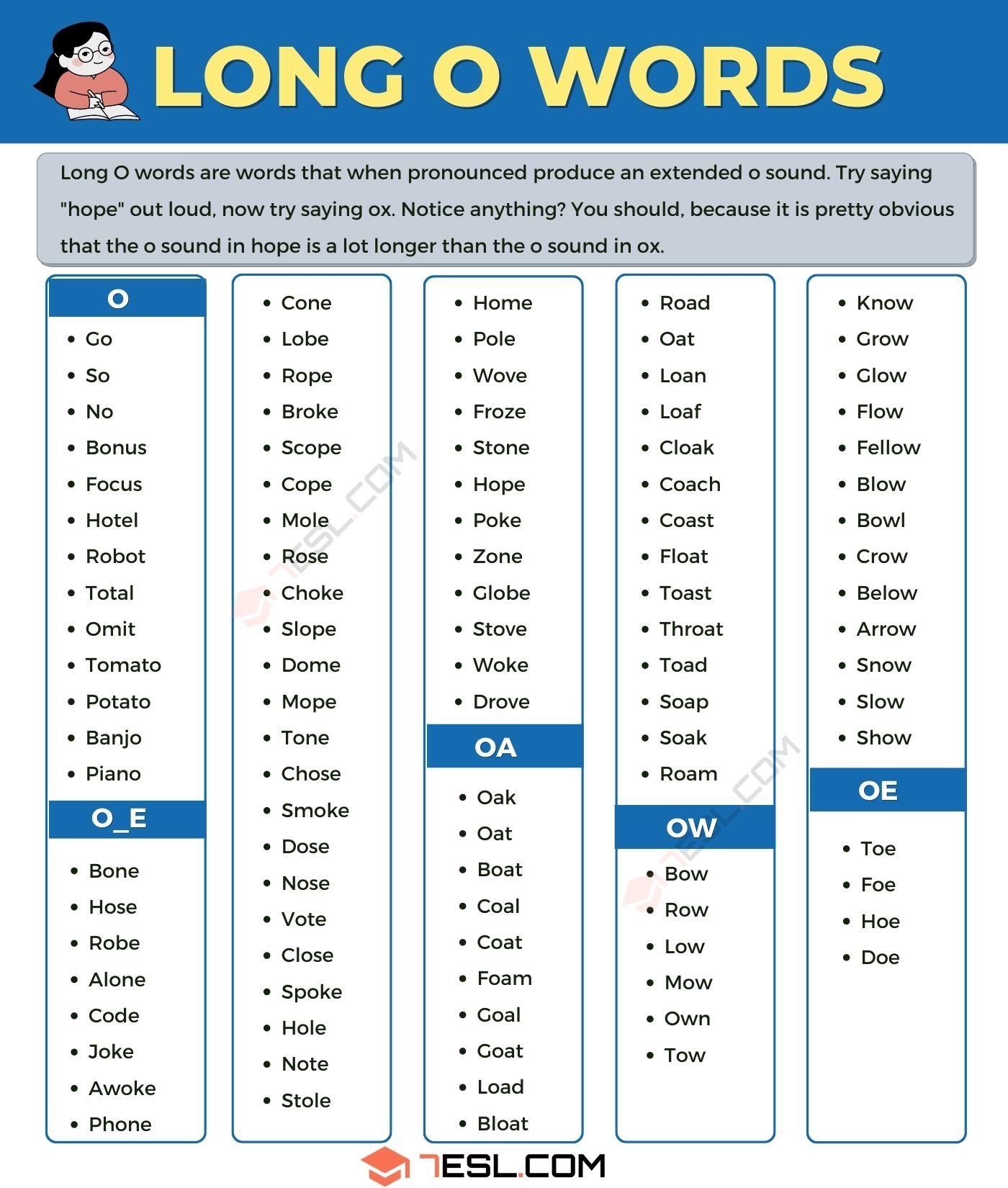 long i and long o words