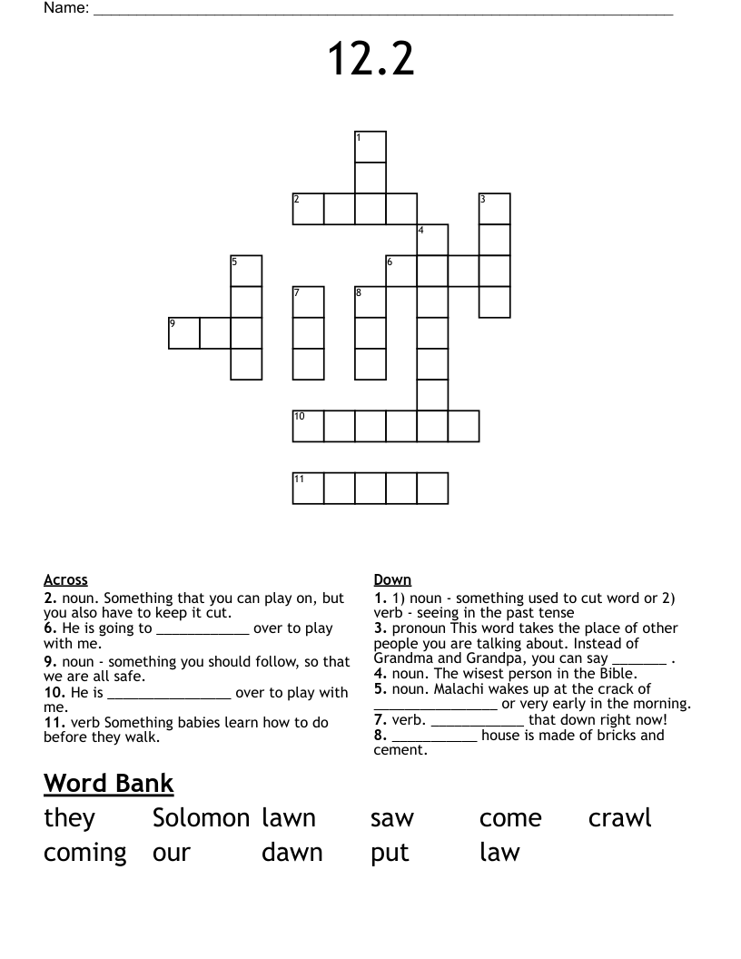 12 2 Crossword WordMint
