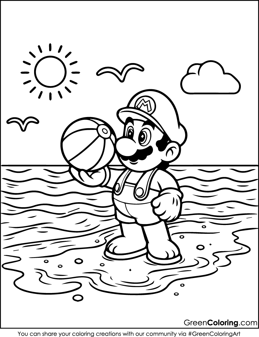 printable super mario characters coloring pages