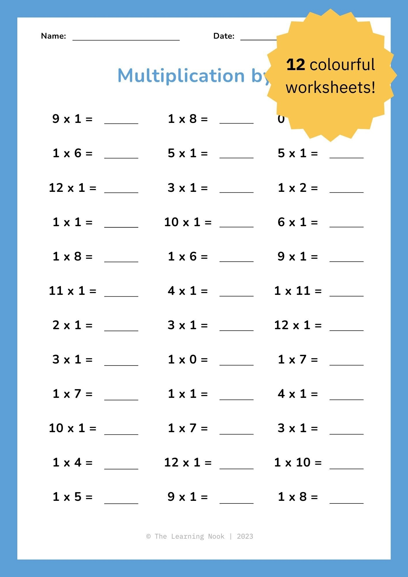12 Printable Multiplication Worksheets Times Tables Practice Maths Drills Kids Learning Homeschool Third Grade Maths Etsy 12 Printable Multiplication Worksheets Times Tables Practice Maths Drills Kids Learning Homeschool Third Grade Maths Etsy
