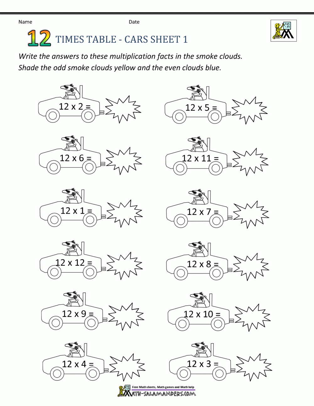 12 Times Tables Worksheets 12 Times Tables Worksheets