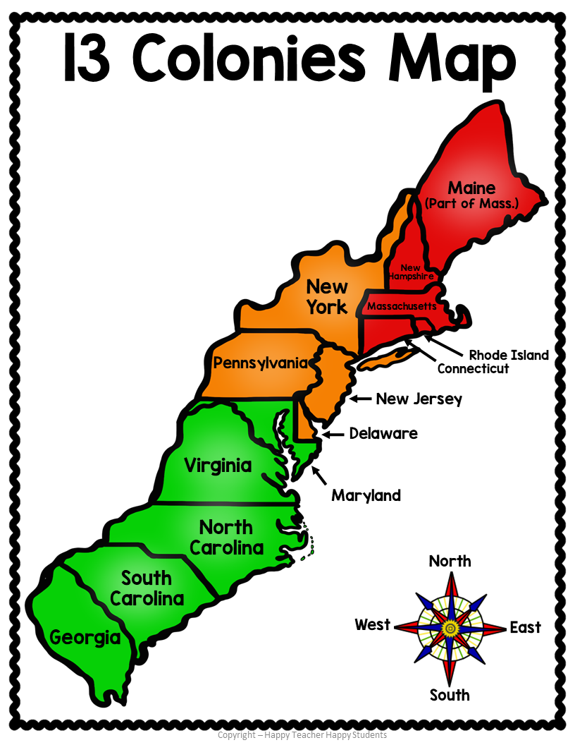 13 Colonies Map Quiz 13 Colonies Map Worksheet Blank 13 Colonies Map 13 Colonies Test Homeschool Made By Teachers