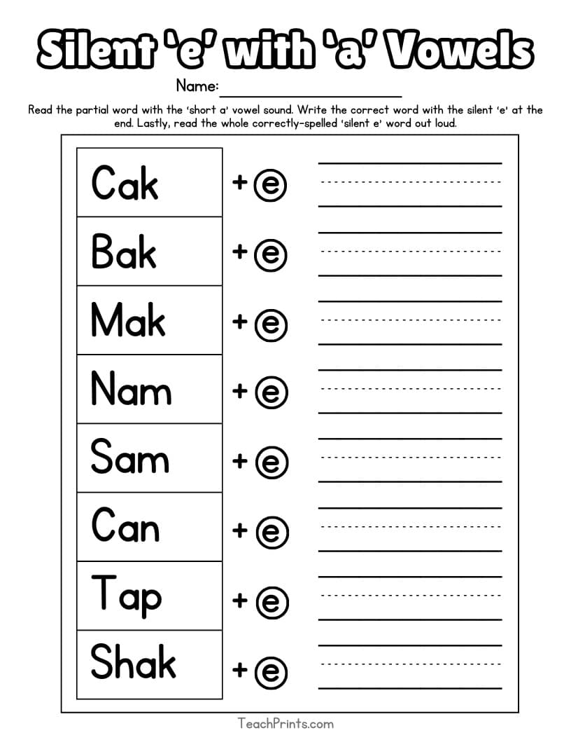 worksheet on magic e worksheet on magic e