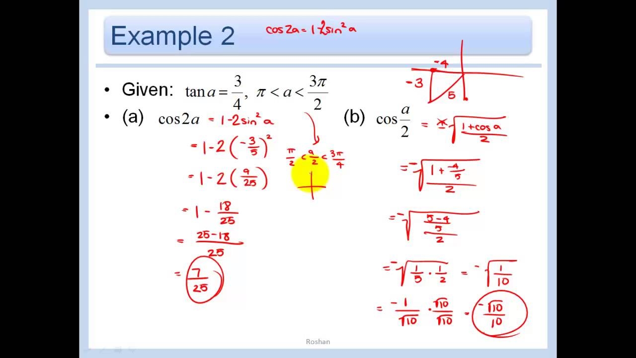 14 7 Apply Double Angle And Half Angle Formulas YouTube