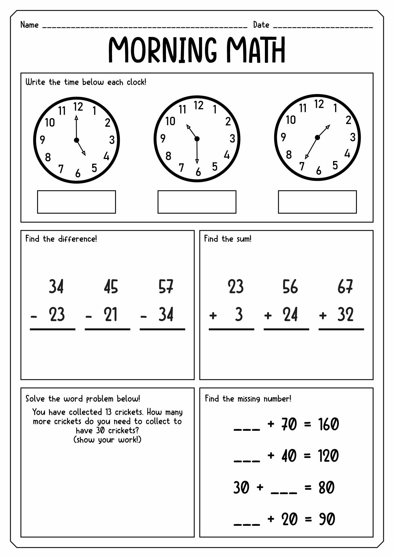 14 Math Worksheets For 2nd Graders 14 Math Worksheets For 2nd Graders