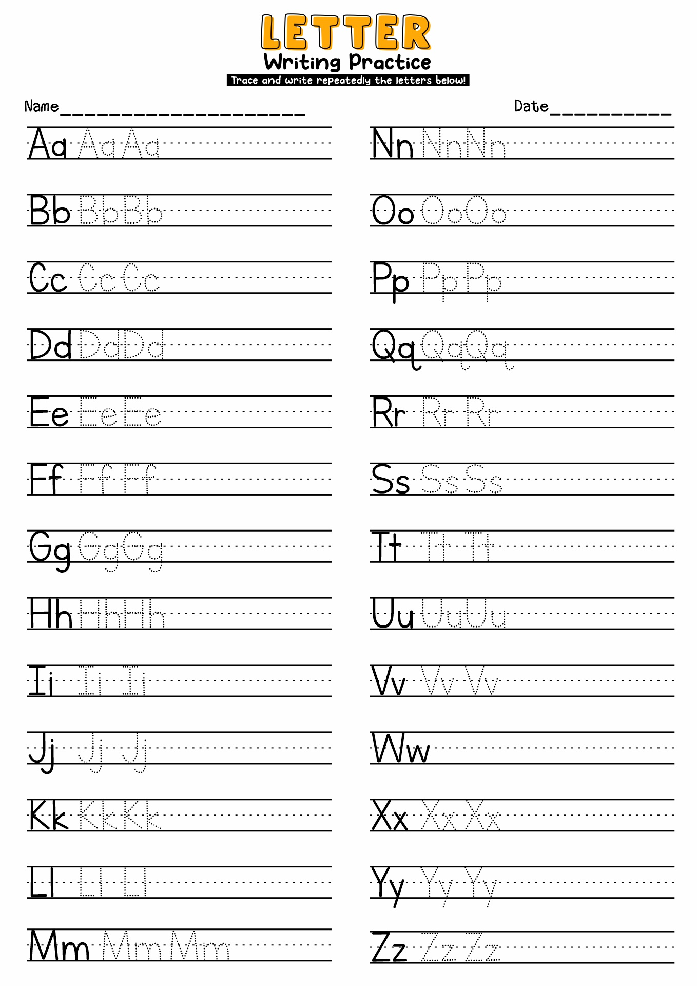 14 Practice Writing Alphabet Letter Worksheets Free PDF At Worksheeto 14 Practice Writing Alphabet Letter Worksheets Free PDF At Worksheeto
