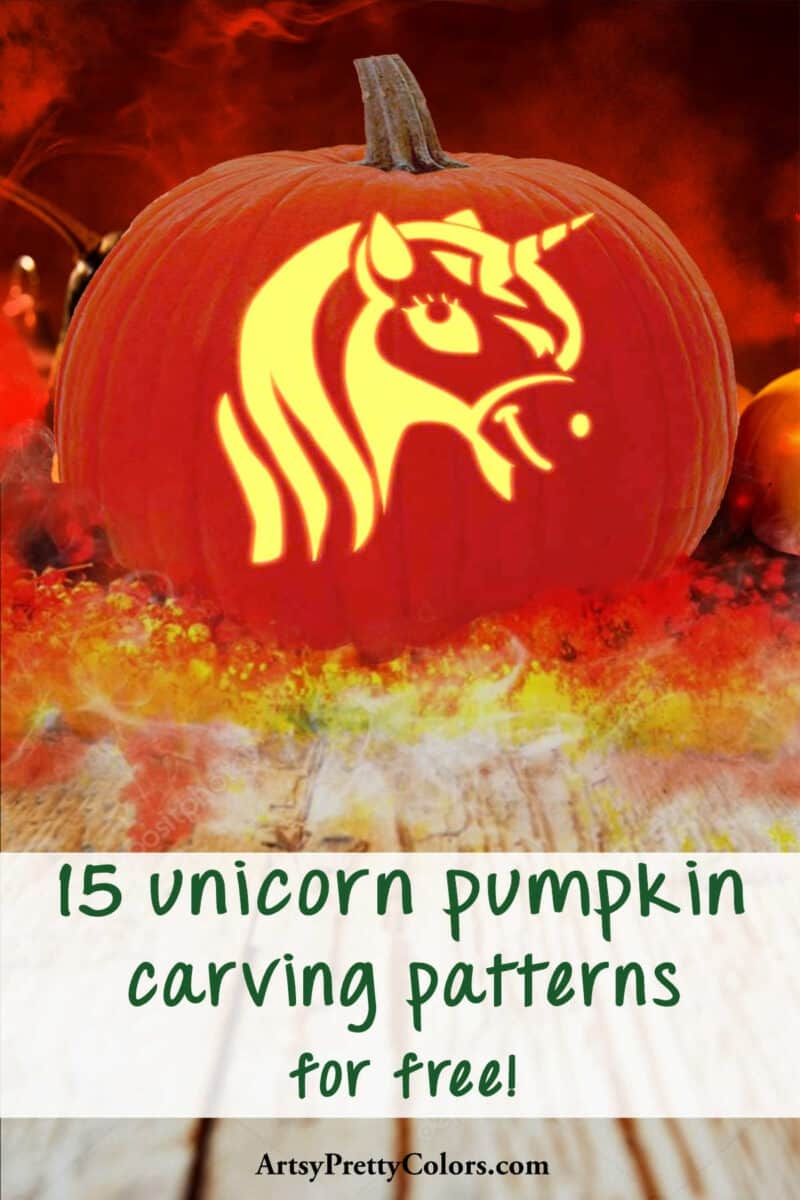 15 Unicorn Pumpkin Carving Patterns Free Artsy Pretty Colors