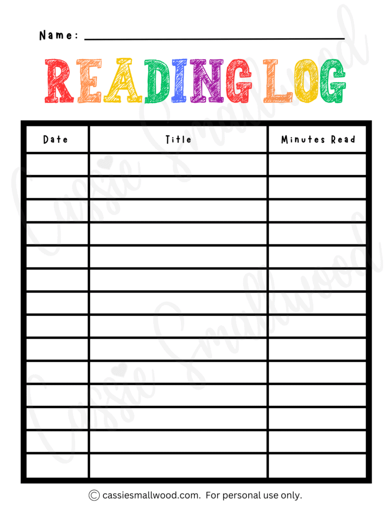 17 Cute Reading Logs FREE PRINTABLE Cassie Smallwood