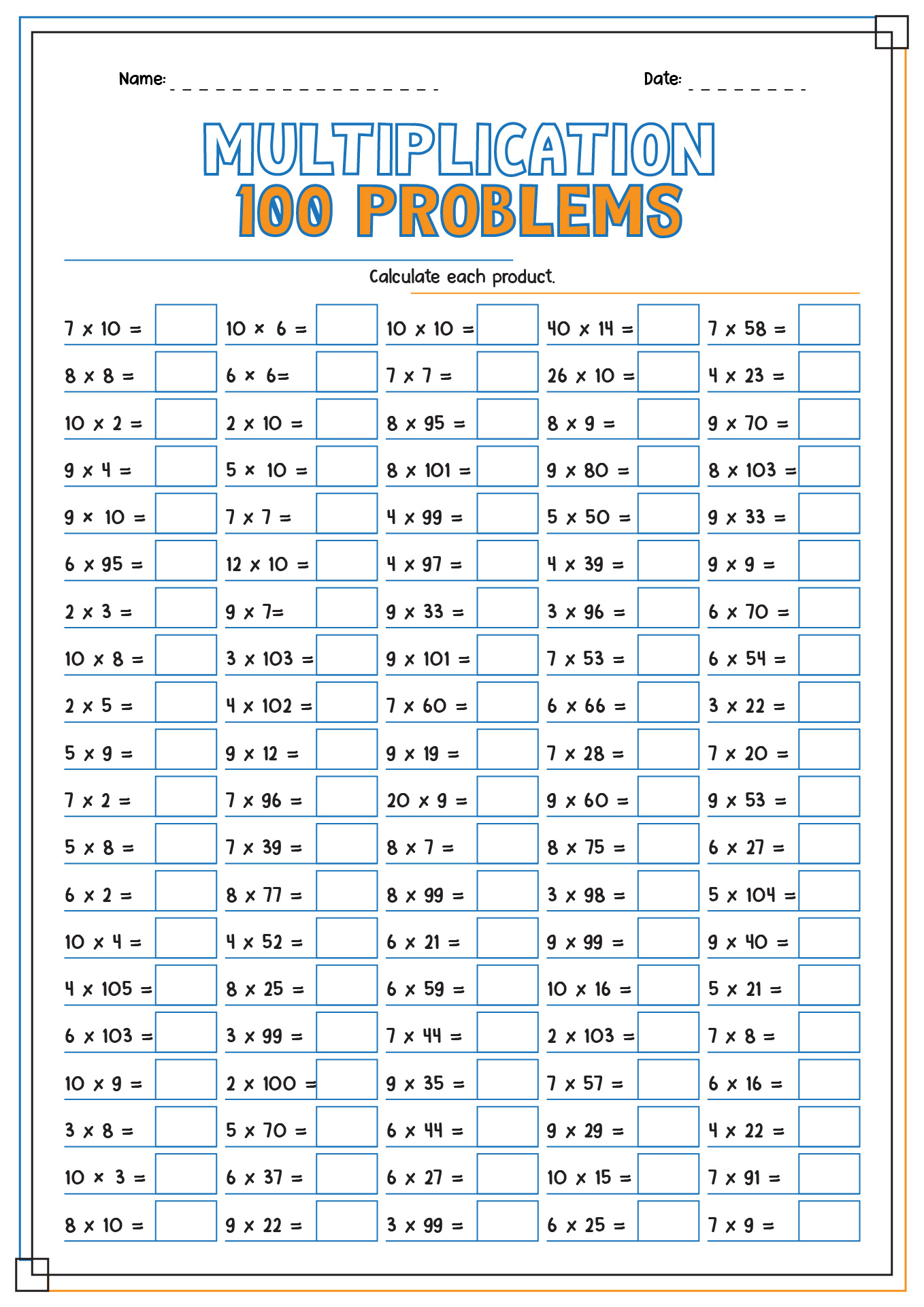 17 Hard Multiplication Worksheets 100 Problems Free PDF At Worksheets Library