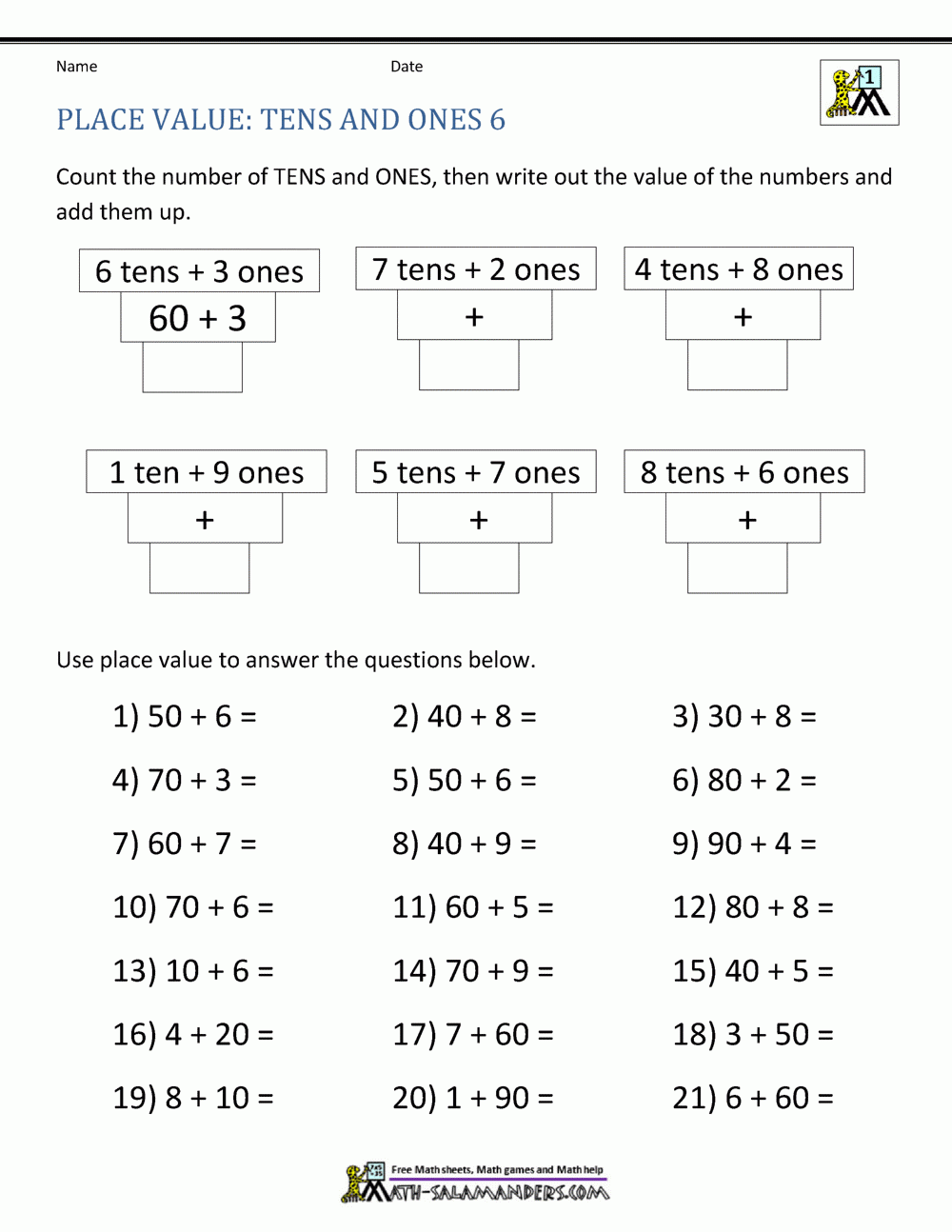 1st Grade Place Value Worksheets 2 Digit Numbers 1st Grade Place Value Worksheets 2 Digit Numbers