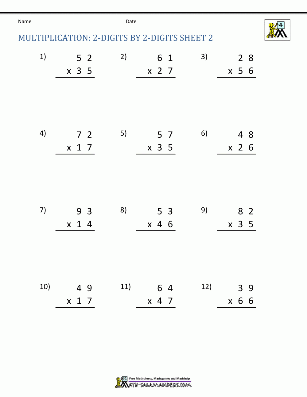 multiplication worksheets by 2 multiplication worksheets by 2