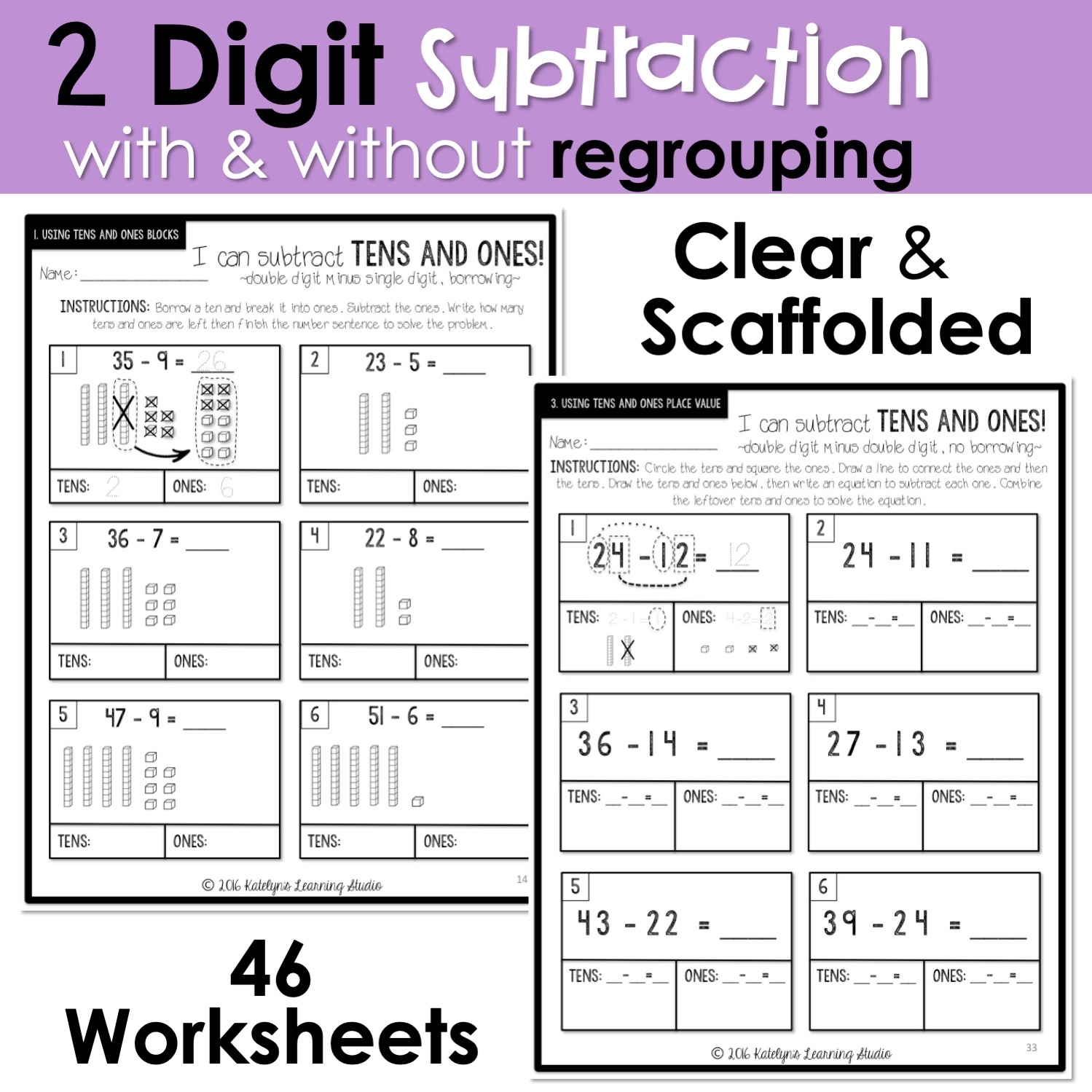 double digit subtraction worksheets double digit subtraction worksheets