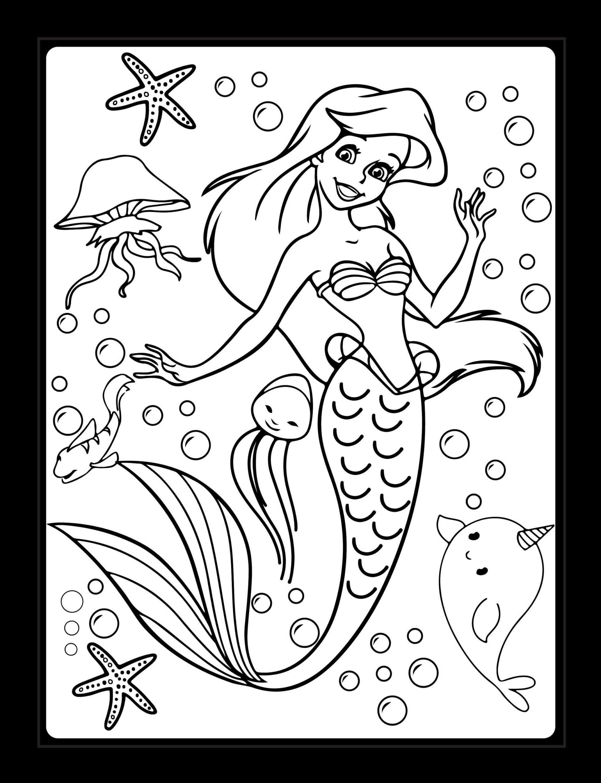 20 Printable Mermaid Coloring Pages Etsy 20 Printable Mermaid Coloring Pages Etsy