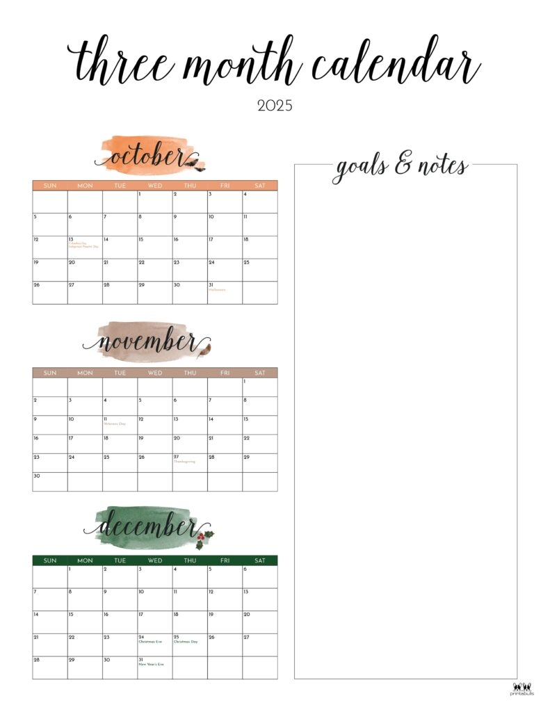 2025 Three Month Quarterly Calendars 36 FREE Cals Printabulls 2025 Three Month Quarterly Calendars 36 FREE Cals Printabulls