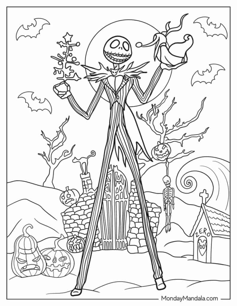 22 Nightmare Before Christmas Coloring Pages Free PDFs 