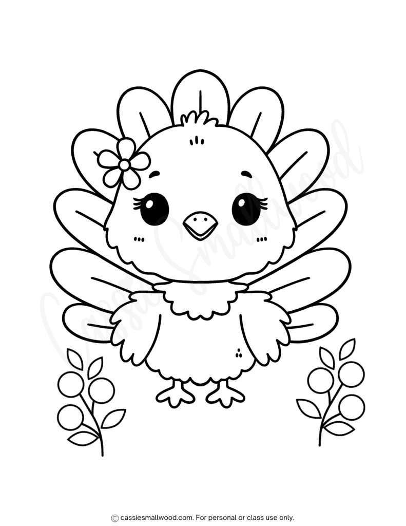 24 CUTE Turkey Coloring Pages Cassie Smallwood