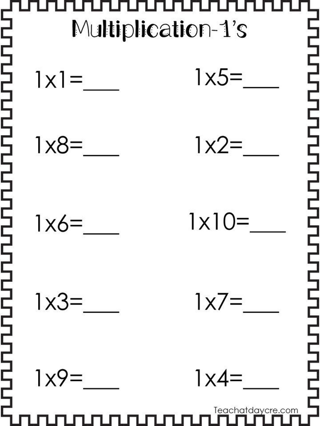 24 Printable Multiplication Worksheets Numbers 1 12 1st 4th Grade Math Etsy