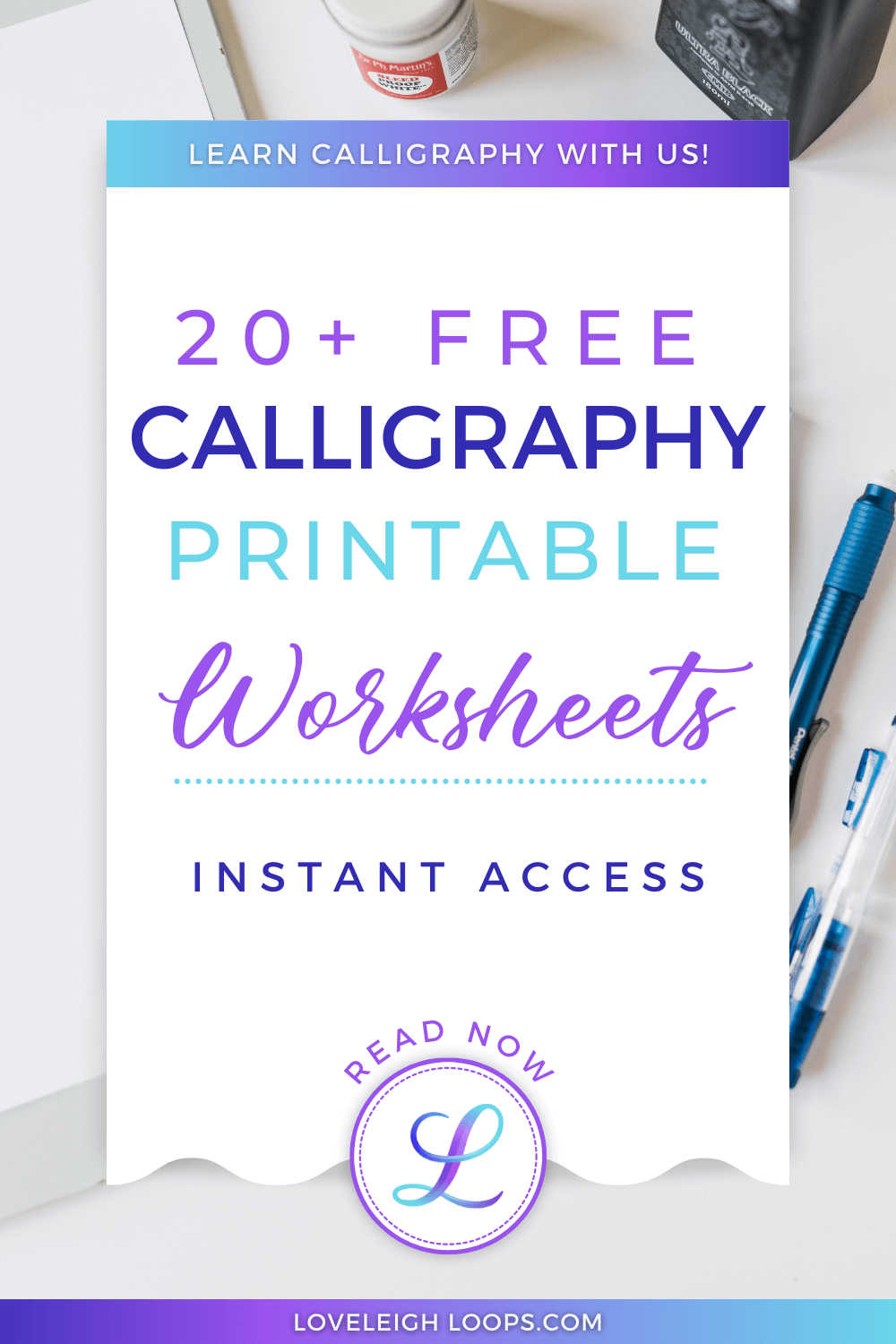 25 Free Practice Sheets For Calligraphy Tutorials Loveleigh Loops