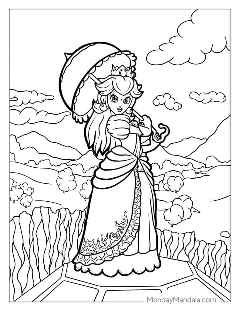 princess peach coloring page