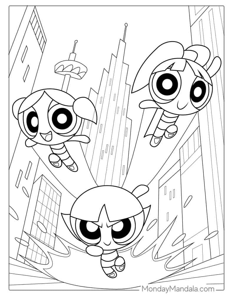 28 Powerpuff Girls Coloring Pages Free PDF Printables 