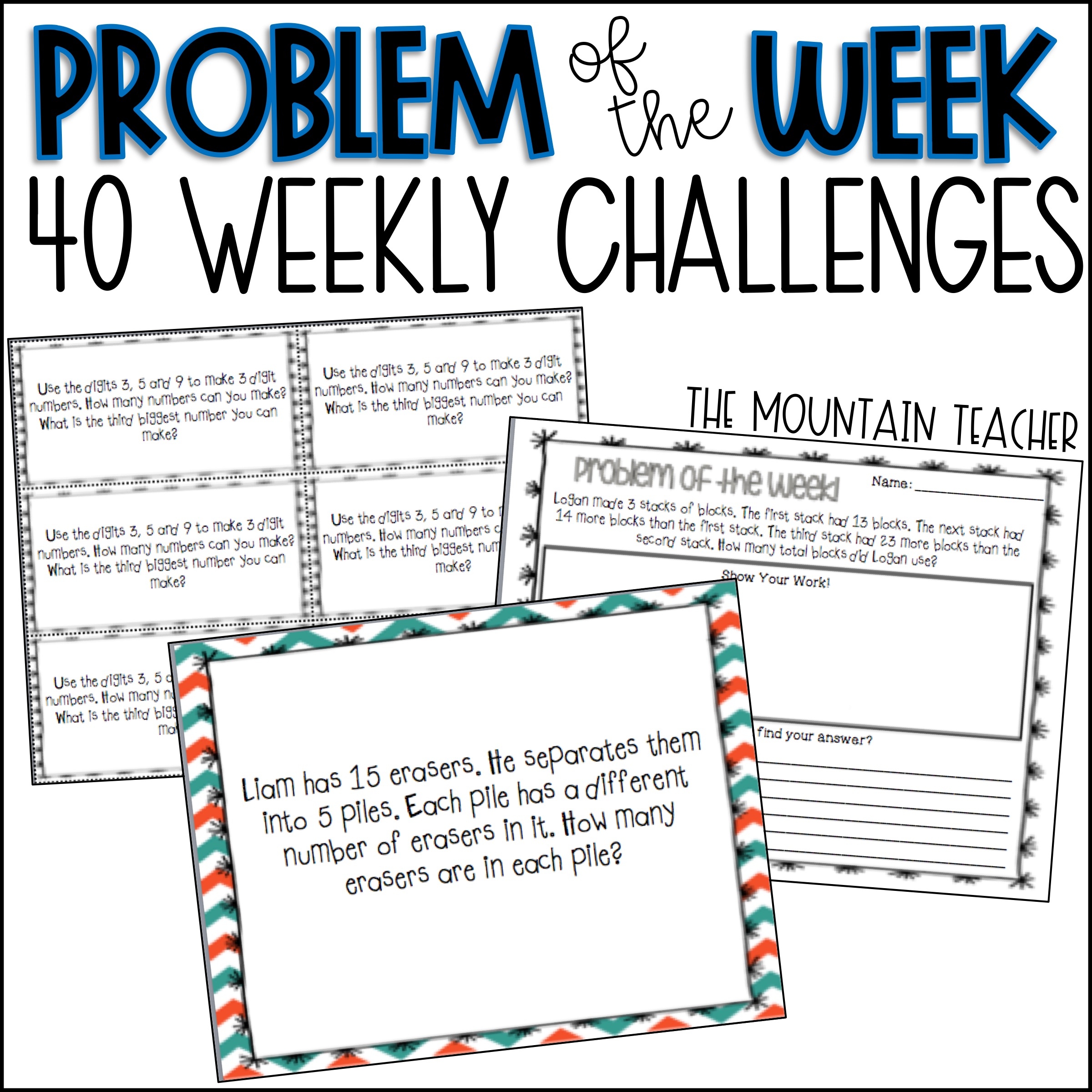 2nd Grade Challenge Math Word Problems Of The Week Made By Teachers