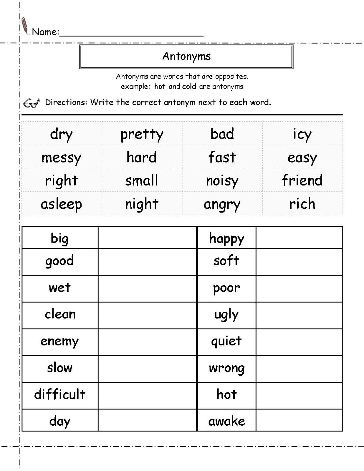 2nd grade english worksheets