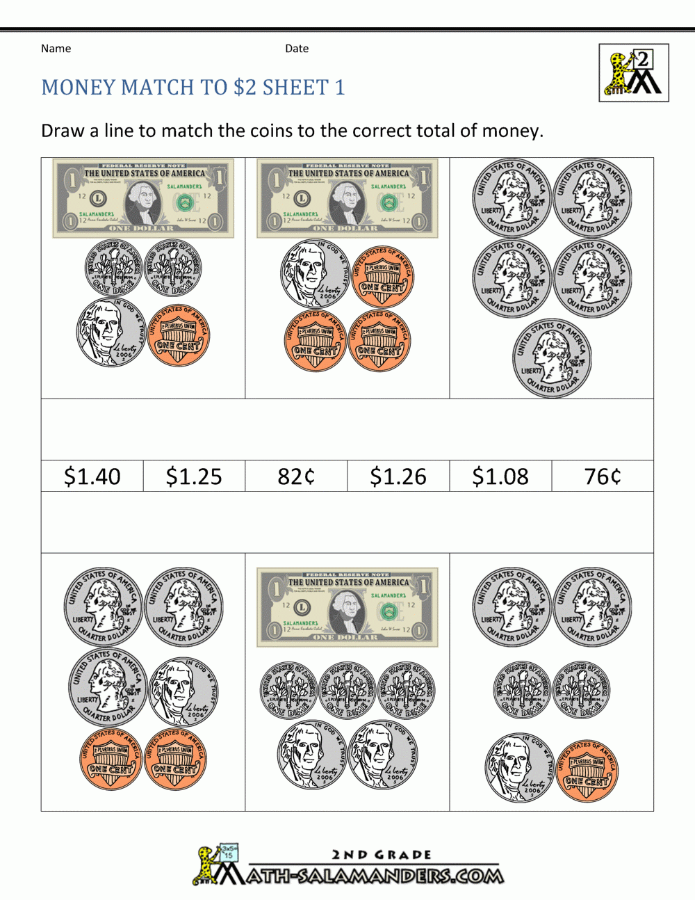 free printable money worksheets