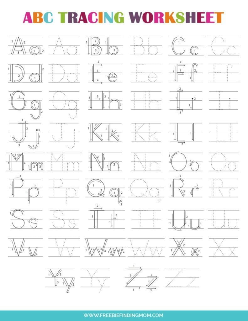 preschool letter tracing worksheets