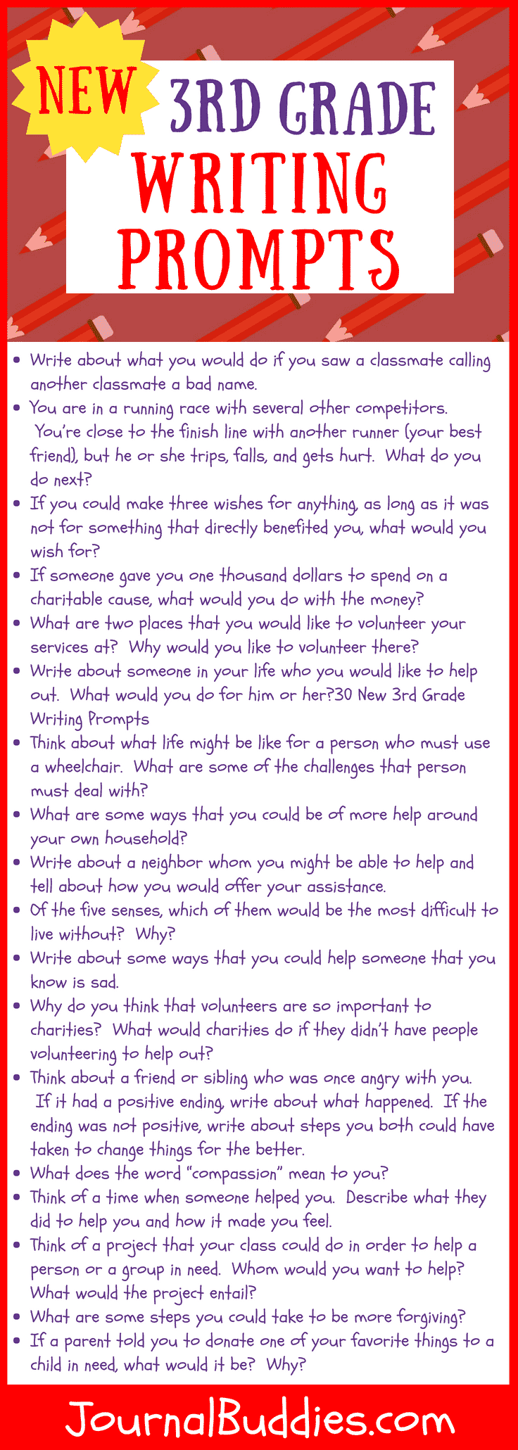 30 Fun 3rd Grade Writing Prompts JournalBuddies