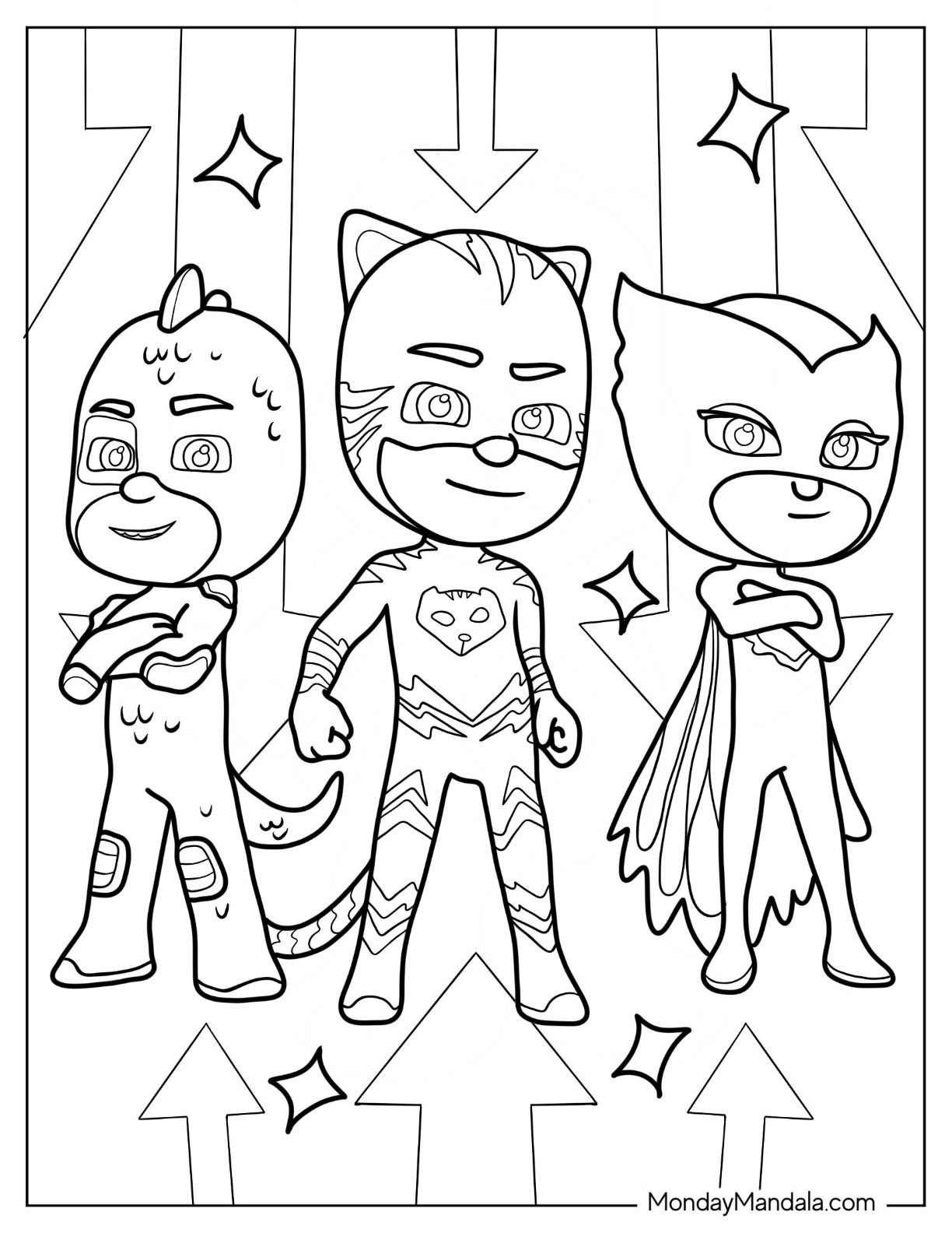 coloring pages for pj masks