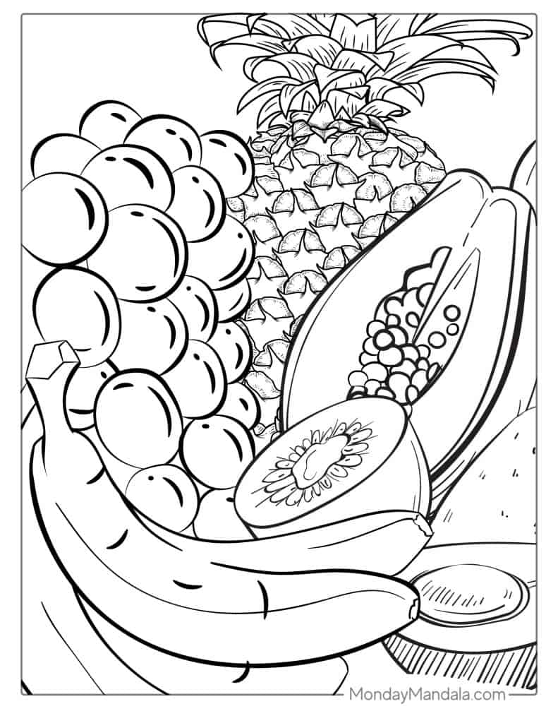 32 Fruit Coloring Pages Free PDF Printables 32 Fruit Coloring Pages Free PDF Printables
