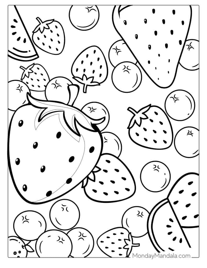 32 Fruit Coloring Pages Free PDF Printables 