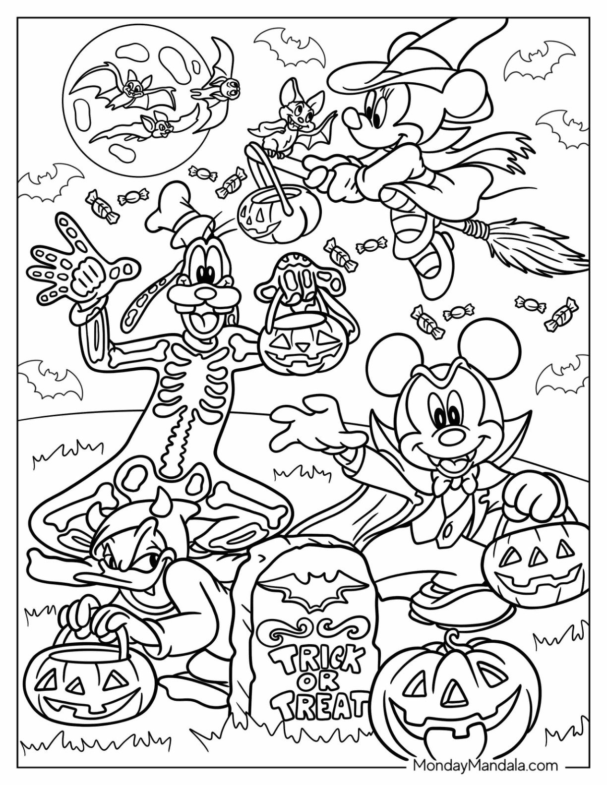 33 Disney Halloween Coloring Pages Free PDF Printables 
